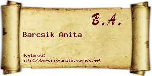 Barcsik Anita névjegykártya